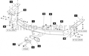 Фаркоп Baltex для NISSAN PATROL Y62 2010-2019г. Артикул 15.1900.21