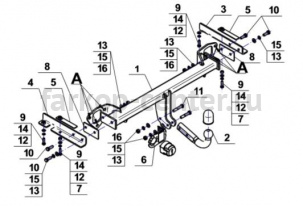 Фаркоп Steinhof для SUBARU FORESTER 2008-2013. Артикул S-364