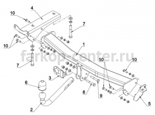 Фаркоп Auto-Hak для LAND ROVER FREELANDER 2006-2015. Артикул LN 02