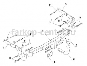 Фаркоп Auto-Hak для TOYOTA YARIS 2005-2012. Артикул 0 65