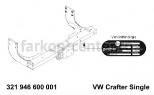Фаркоп Westfalia для VOLKSWAGEN CRAFTER 2017-2019г. Артикул 321946600001