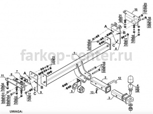 Фаркоп Steinhof для NISSAN X-TRAIL T32 2014-2019г. Артикул N-106