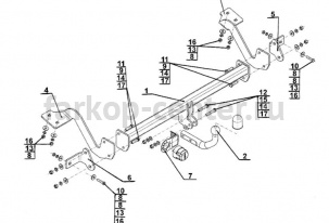 Фаркоп Steinhof для PEUGEOT PARTNER 2 2008-2019г. Артикул C-023