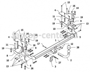 Фаркоп Auto-Hak для SUZUKI SX4 2006-2013. Артикул W 25