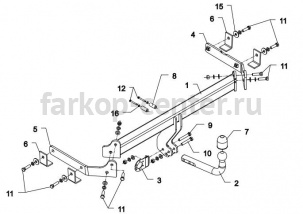 Фаркоп Auto-Hak для MAZDA CX-7 2006-2012. Артикул M 58