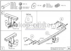 Фаркоп Galia для RENAULT GRAND SCENIC  2009-2016. Артикул R088A