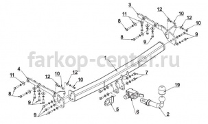 Фаркоп Auto-Hak для NISSAN X-TRAIL T31 2007-2014. Артикул V 67A