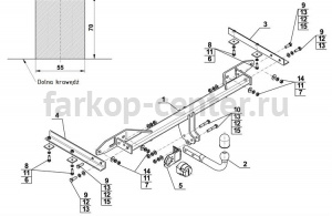 Фаркоп Steinhof для CHEVROLET ORLANDO 2011-2019г. Артикул C-288