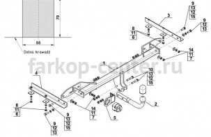 Фаркоп Steinhof для CHEVROLET ORLANDO 2011-2019г. Артикул C-288