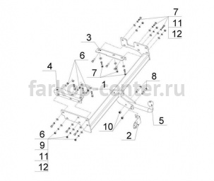 Фаркоп Avtos для MITSUBISHI OUTLANDER 2003-2007. Артикул MI24
