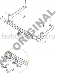 Фаркоп Aragon для CITROEN JUMPY 2006-2016. Артикул E1209BA