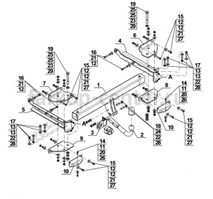 Фаркоп Steinhof для MERCEDES-BENZ M-CLASS W164 2005-2012. Артикул M-128