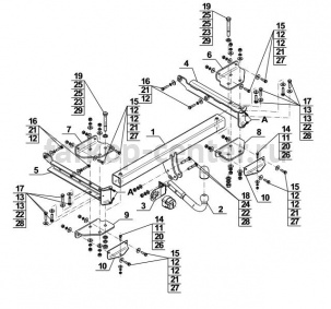 Фаркоп Steinhof для MERCEDES-BENZ M-CLASS W164 2005-2012. Артикул M-128