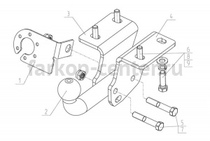 Фаркоп Avtos для VOLKSWAGEN AMAROK 2010-2019г. Артикул VW34
