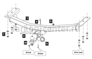 Фаркоп Baltex для HONDA PILOT 2016-2019г. Артикул 09.3370.32