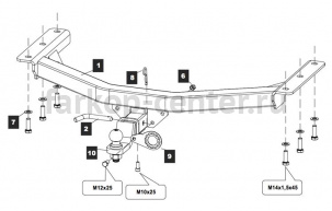 Фаркоп Baltex для HONDA PILOT 2016-2019г. Артикул 09.3370.32