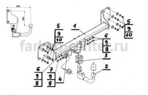 Фаркоп Steinhof для BMW X5 E70 2007-2013. Артикул B-061