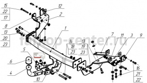 Фаркоп Bosal Russia для MITSUBISHI OUTLANDER 2012-2019г. Артикул 4168-A