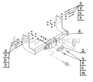 Фаркоп Steinhof для MERCEDES-BENZ SPRINTER 2006-2019г. Артикул V-032