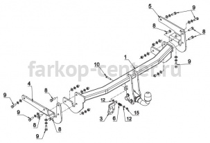 Фаркоп Auto-Hak для LEXUS NX 2014-2019г. Артикул 0 89A