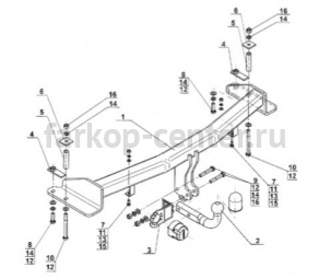 Фаркоп Steinhof для SSANG YONG REXTON 2006-2012. Артикул S-460