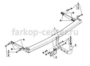 Фаркоп Steinhof для SEAT LEON 2013-2019г. Артикул V-062