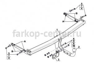 Фаркоп Steinhof для SEAT LEON 2013-2019г. Артикул V-062
