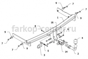 Фаркоп Auto-Hak для VOLKSWAGEN PASSAT B7 2010-2015. Артикул K 57A