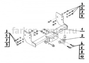 Фаркоп Steinhof для MERCEDES-BENZ VITO W639 2003-2014. Артикул M-237