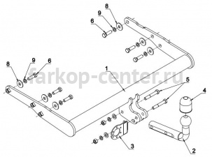 Фаркоп Auto-Hak для VOLKSWAGEN CARAVELLE T5 2003-2015. Артикул K 42