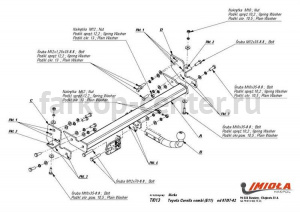 Фаркоп Imiola для TOYOTA COROLLA E110 1997-2002. Артикул T-013