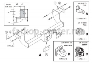 Фаркоп Brink для FORD TRANSIT 2000-2014. Артикул 332000