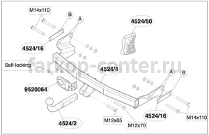 Фаркоп Brink для JEEP LIBERTY 2007-2012. Артикул 452400