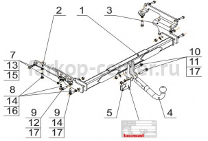 Фаркоп Bosal Russia для NISSAN MURANO Z52 2015-2019г. Артикул 4379-A