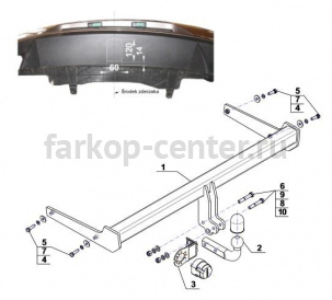 Фаркоп Steinhof для VOLKSWAGEN PASSAT B7 2010-2015. Артикул V-143