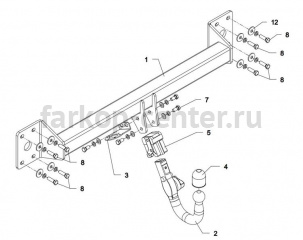 Фаркоп Auto-Hak для AUDI Q7 2005-2015. Артикул A 25V