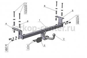 Фаркоп Avtos для NISSAN QASHQAI J10 2006-2014. Артикул NS13