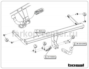 Фаркоп Bosal для SEAT TOLEDO 2012-2019г. Артикул 038-841