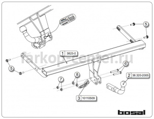 Фаркоп Bosal для SEAT TOLEDO 2012-2019г. Артикул 038-841