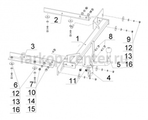 Фаркоп Avtos для OPEL ASTRA J хэтчбек 2009-2015. Артикул OP05