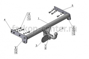 Фаркоп Avtos для FORD S-MAX 2006-2015. Артикул FD15