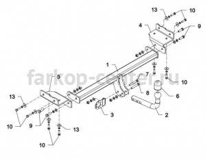 Фаркоп Auto-Hak для HYUNDAI ix35 2010-2015. Артикул J 60