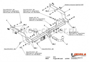 Фаркоп Imiola для PEUGEOT 406 1995-2004. Артикул P-014