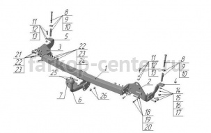 Фаркоп Avtos для FIAT DOBLO 2001-2010. Артикул FA02