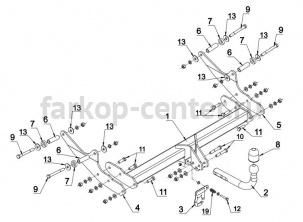 Фаркоп Auto-Hak для RENAULT LAGUNA 2007-2015. Артикул G 52