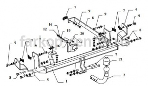 Фаркоп Auto-Hak для CITROEN C8 2002-2010. Артикул F 26