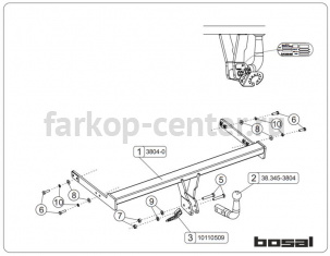 Фаркоп Bosal для AUDI A3 2012-2019г. Артикул 038-041
