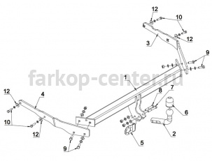 Фаркоп Auto-Hak для FORD FOCUS 3 2011-2019. Артикул C 55