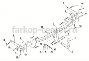 Фаркоп Auto-Hak для LEXUS NX 2014-2019г. Артикул 0 89