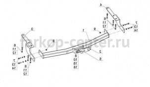 Фаркоп Avtos для TOYOTA HIGHLANDER 2010-2014. Артикул TY38
